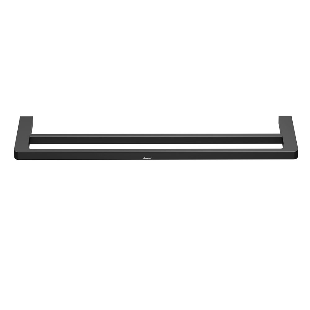 Ravak Dobbel Håndkleholder 10 Degrees Svart Matt 63 cm
